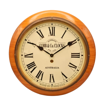 Made In Australia Solid Wood Cob & Co. Australia Wall Clock In Great Condition & Working Fine