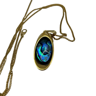 Paua Shell with 22ct Gold plated Pendant By Ariki (New Zealand)
