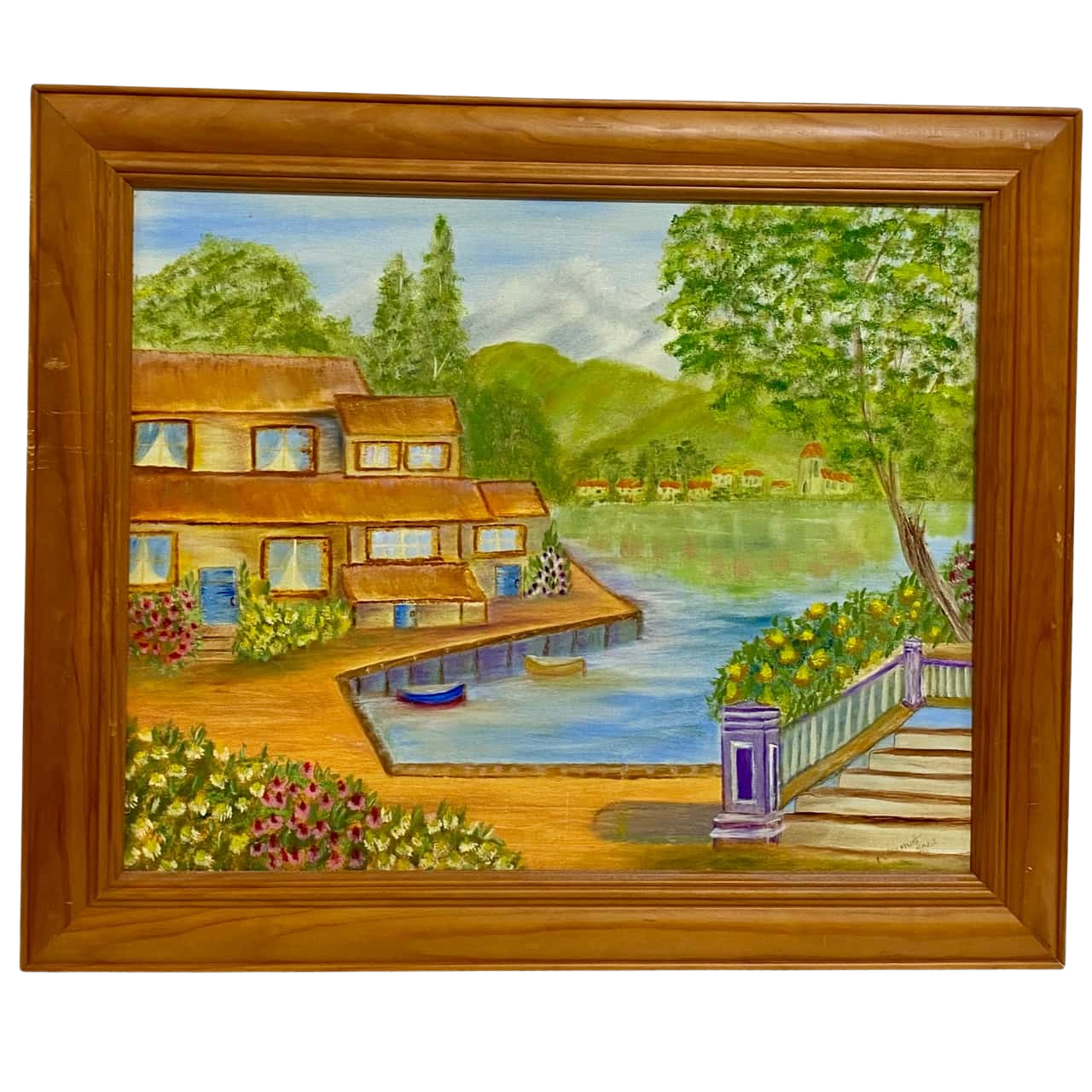 “Peaceful Lake Living” Oil Painting 62x52cm(s)