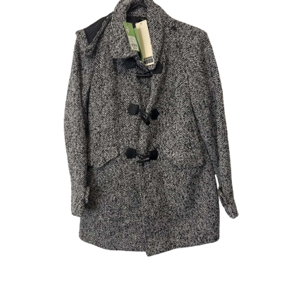 BNWT Katies  Size 12 wiol blend detachable hood Winter Coat Grey 
