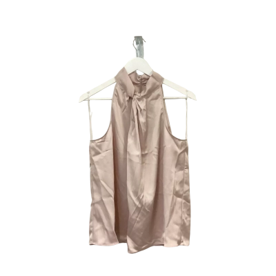Portmans Champagne Satin Cold Shoulder Tie Neck Top Size 14 BNWT