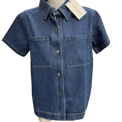 Bronz Snake  Womens  Size 6 Short Sleeve Shirt Blue 
