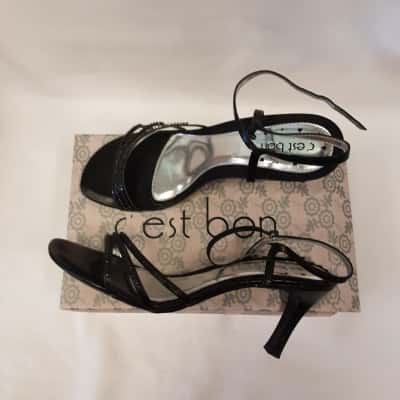  Womens  Size 10 Heels Black  / Silver C'EST BON