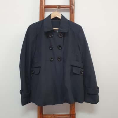 David Jones Women's Size 14 Navy Short Trench Coat