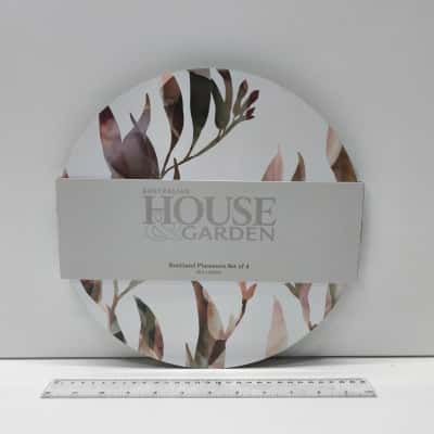Australian House & Garden Bushland Round Placemats Set of 4 Botanical 29.5cm