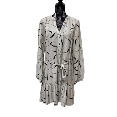 Vero Moda Womens  Size XL Long Sleeve Dress Beige / Black  / Pattern BNWT