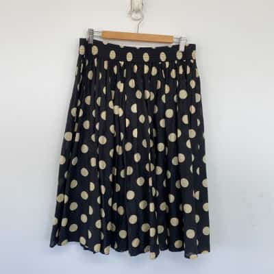Gorman Black Polka Dot Midi Skirt  Size 10 