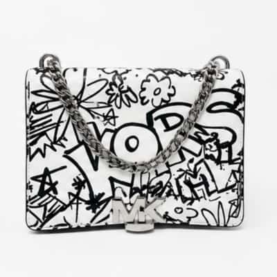 Michael Kors Leather Graffiti Print Crossbody / Shoulder Bag