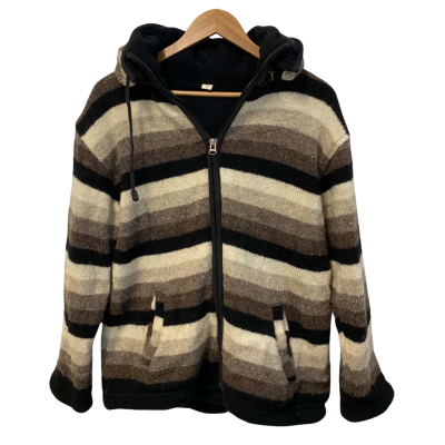  Wool Size M Winter Jacket Striped 