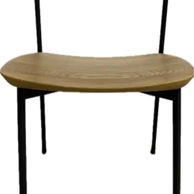 NAU SIA black powder coated mild steel natural oak wood dining chair