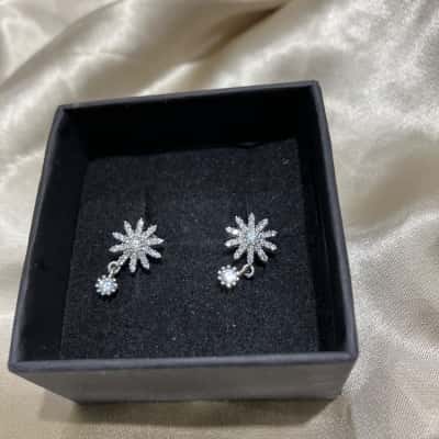  Star Womens Stud Earrings Silver 925