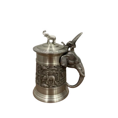 Oriental Pewter Beer Mug Crafted in Thailand 
