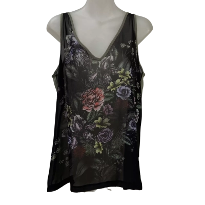 Cotton On - Womens Floral-printed V-neck Camisole Tank Top - Size 12 - Multicolored