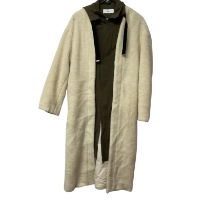  Womens Sly Size S 2 Way Winter Coat Cream / Green 