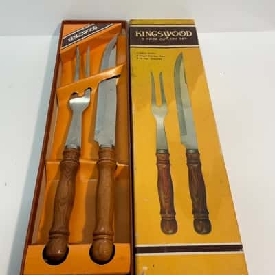 Kingswood - Vintage Carving set with Wooden Handles - unused