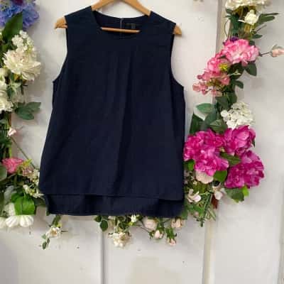 COS Womens  Size 14 Sleeveless Top Navy Blue 