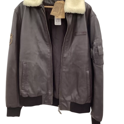 Helium Mens  Size XL Leather Jacket Brown 
