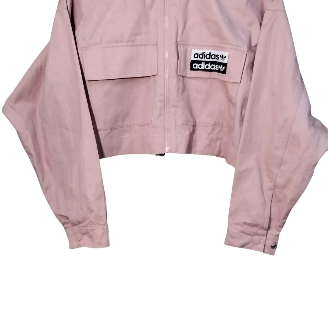 Adidas Womens Size 10 Front Zipper Pink Jacket (s)