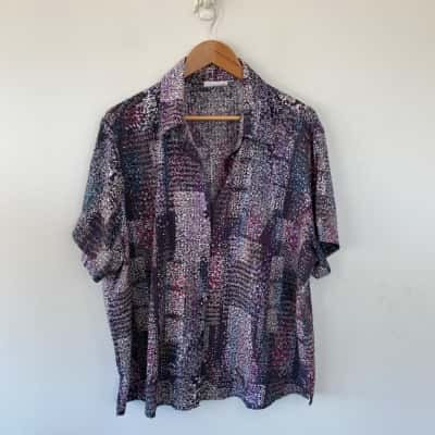 Renoma Colourful Floral Short SLeeve Shirt Size XL 