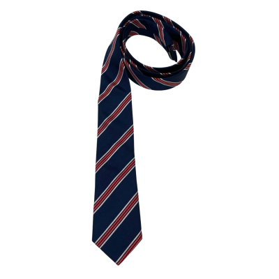Saba Mens 100% Silk Tie Navy Blue / Red 
