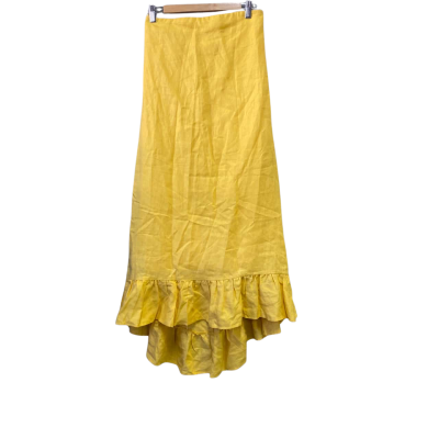 AERE Womens  Size 10 Asymmetrical Hem Sleeveless Dress  Yellow 