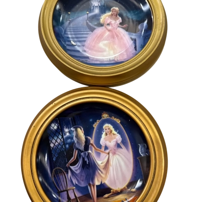 Bundle of 2 Franklin Mint CINDERELLA'S Reflection of a Dream Collector Plate LE By Steve Rod & Franklin Mint "THE MAGIC OF CINDERELLA" LIMITED EDITION Numbered Plate 