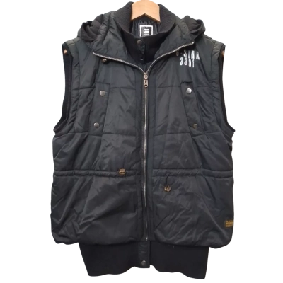 G-Star Raw Size L-XL Black Puffer Vest-Jacket   
