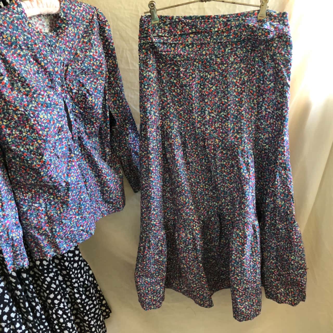 Morrison Size 3 Floral Cotton Poplin Blouse and Skirt (s)
