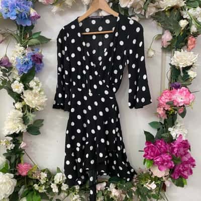 Mister Zimi Womens  Size 6 Wrap Dress Polka Dot 