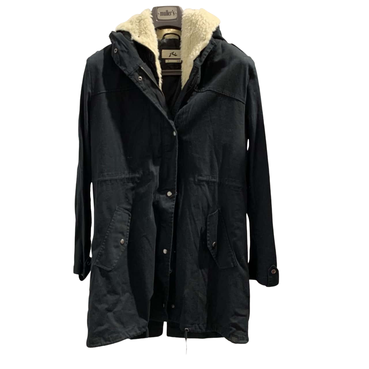 Rusty. Womens Size 14. Winter Coat. Black cotton with removable quilted