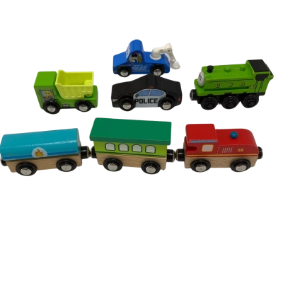 Wooden Toy Vehicle Bundle of 7