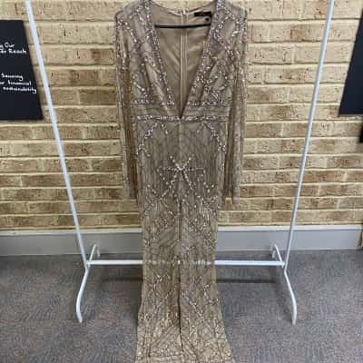 Boohoo premium Womens Embellished Cap Sleeve Jumpsuit Size 10 