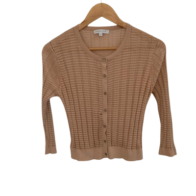 Veronika Maine Womens  Size M Cardigan Beige / Brown 