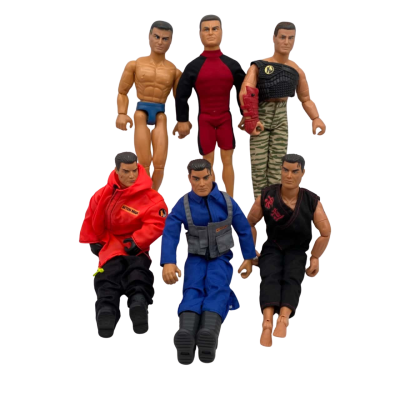 6x Vintage Action Men with Clothes & Accessories 