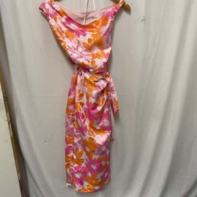 BNWT Lorraine Womens Floral Orange & Pink Dress Size 10