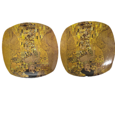 Royal Bone China Gustav Klimt Adele Bloch-Bauer Collector Plates – Set of 2