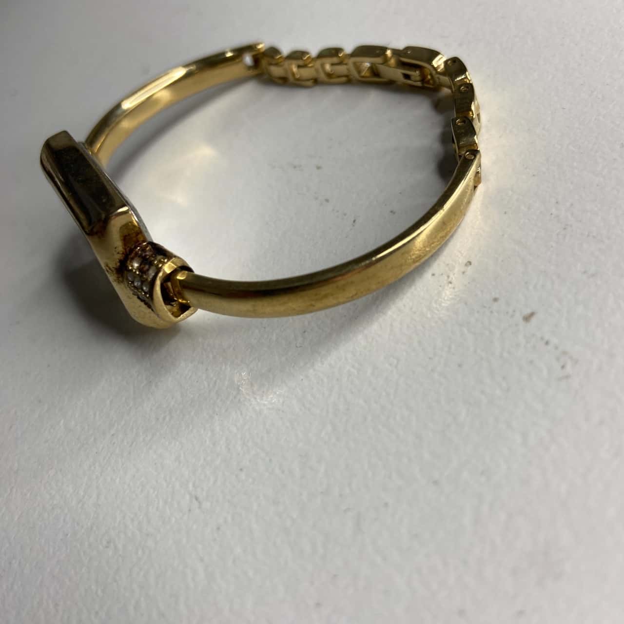 Pierre Cardin Gold Tone Clear Rhinestone Watch - Untested (s)