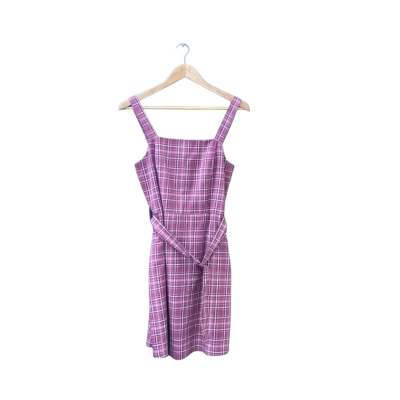 Princess Highway Size 10 Casual Dress Checked/Multicoloured/Pattern/Pink/Purple 