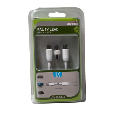 Antsig PAL 3m Antenna Cable & Adapter - New in Packaging