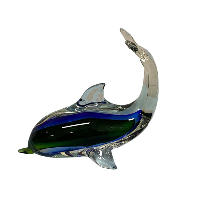Glass Dolphin Paperweight