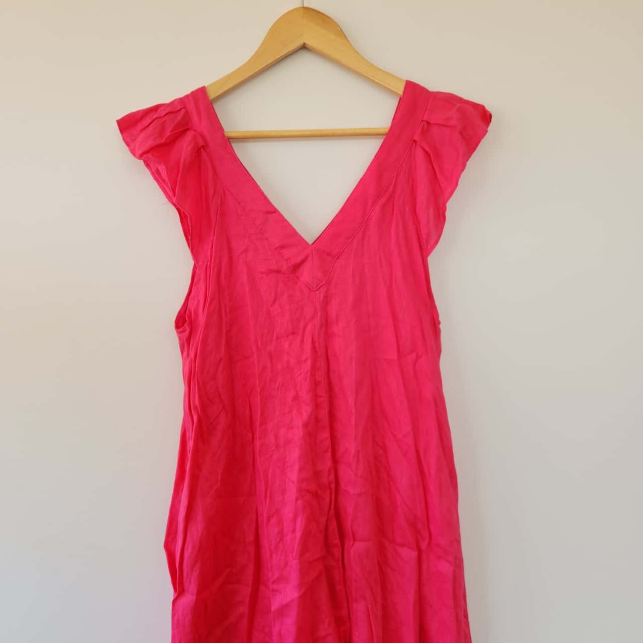 Evilia Maxi Dress in Cream with Pink Floral Linen Blend