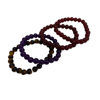 Unbranded Women's Beaded Bracelet Glass 4 Pieces Brown / Maroon / Purple 