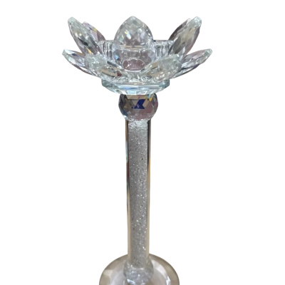 Tall crystal candle holder