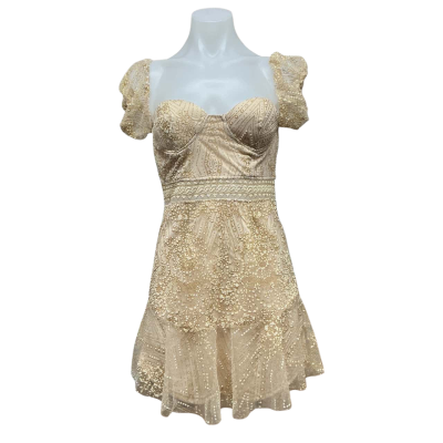 Angel Biba Womens Size 10 Cocktail Dress Champagne 
