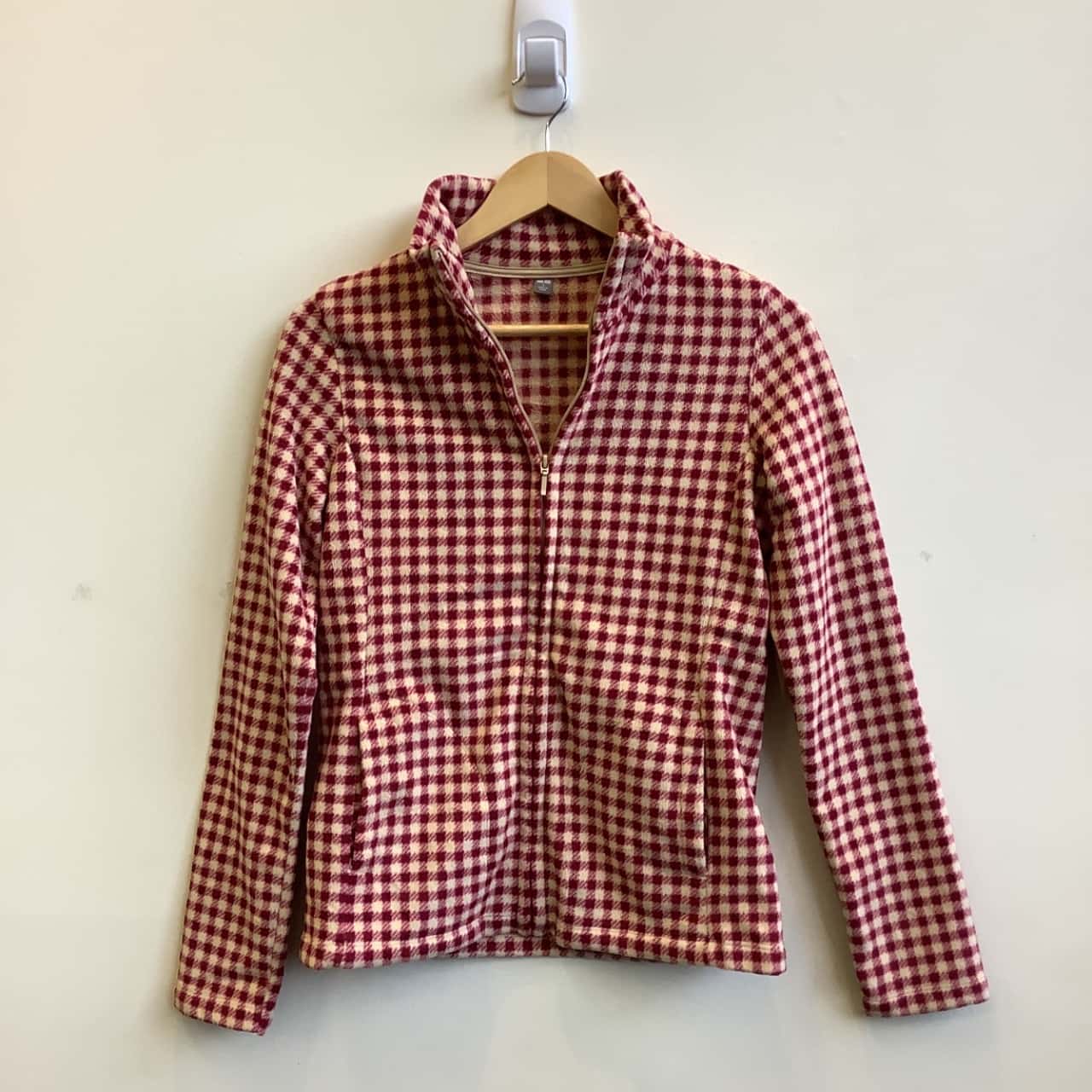 red and white checkered jacket
