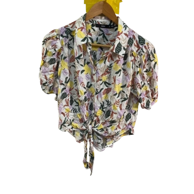 Sportsgirl Womens  Size 6 Short Sleeve Top Cream / Floral 
