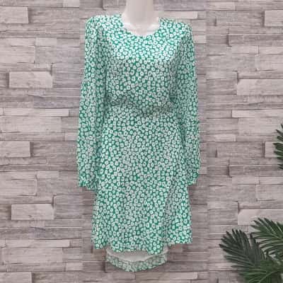 Kookai Womens  Size 10 Mini Dress Green / White 