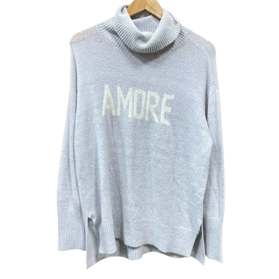 Katies Grey/White “Amore” Turtleneck Jumper Size M