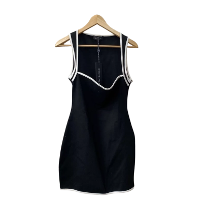 White Fox Womens  Size L Feeling Shy Mini Dress Black  