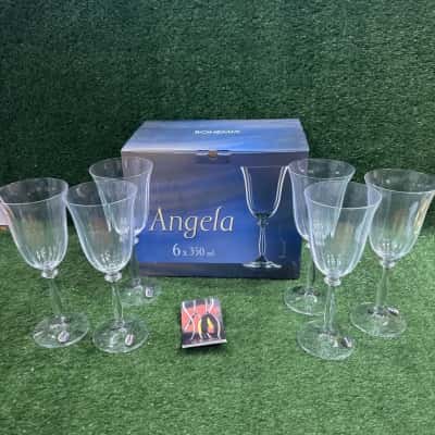 Bohemia Angela Optic Crystal Goblet x 6 (New in Box)